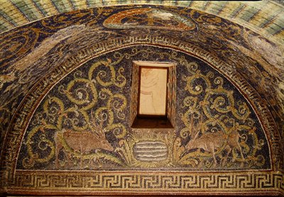 Hjorter som drikker fra en kilde (mosaikk) av Paleo Christian