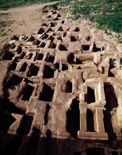 Utsikt over paleochristian nekropolis, 4. århundre av Paleo Christian