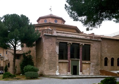 Utsikt over det paleokristne dåpskapellet i San Giovanni in Laterano (Saint John Laterano) (Lateran baptistery eller San Giovanni in Fonte), bygget rundt 440. Roma av Paleo Christian