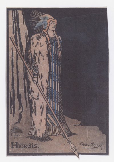 Ellen Terry på Hiordis i Ibsens The Vikings av Pamela Colman Smith