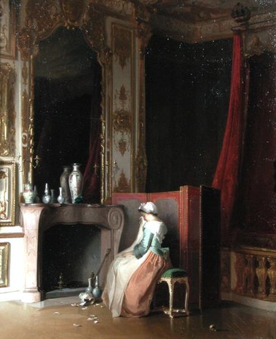 The Broken Vase (olje på lerret) av Pancraz Koerle