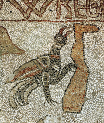 Ravn som plukker på en død manns ben under flommen (mosaikk) av Pantaleone Pantaleone