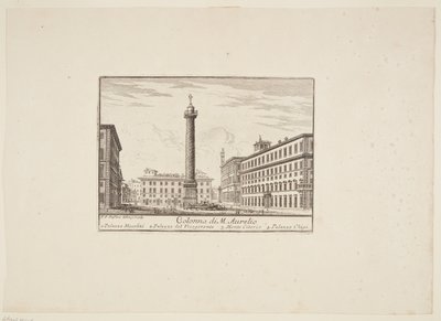 Kolonne av M. Aurelio. 1. Palazzo Niccolini. 2. Visemannens palass. 3. Monte Citorio. 4. Palazzo Chigi av Paolo Anesi