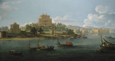 Utsikt over Villa Costaguti og Villa Pamphilj mellom Anzio og Nettuno. av Paolo Anesi