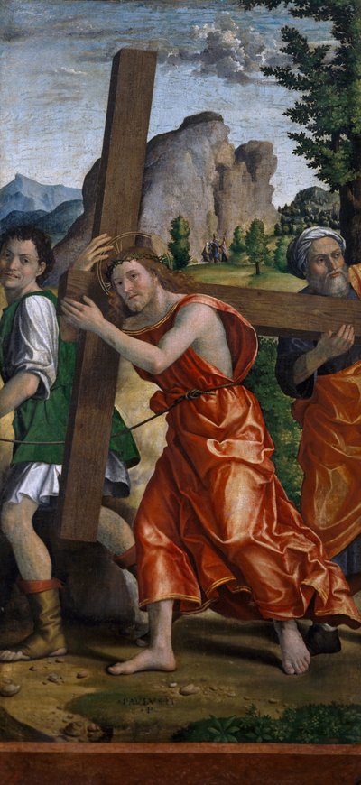 Veien til Golgata, detalj fra Polyptych of Passion av Paolo Cavazzola (1486-1522) av Paolo Morando Cavazzola