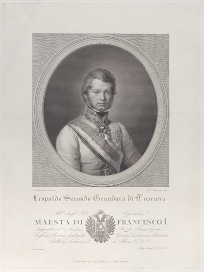 Ovalt portrett av Leopold II, storhertug av Toscana, 1833., 1833. av Paolo Toschi
