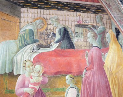 Jomfruens fødsel, fra Assumptionskapellet, 1440 av Paolo Uccello