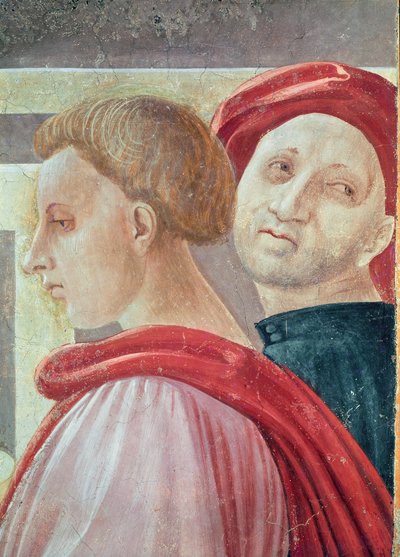 Hoder til to menn, fra presentasjonen av Maria i tempelet, 1433-34 (detalj) av Paolo Uccello
