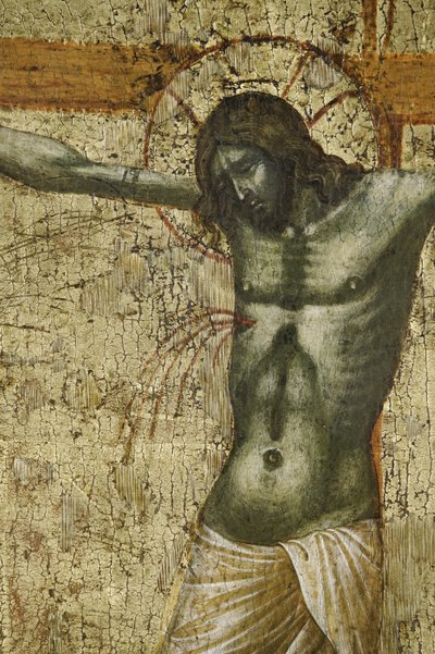 Kristus, detalj fra 1630100 Polyptych of the Crucifixion with Saints av Paolo Veneziano