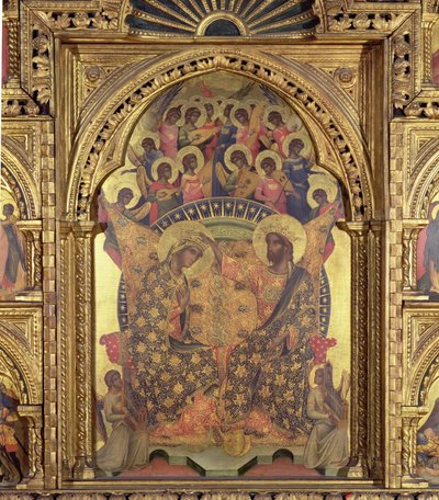 Kroning av jomfruen detalj av polyptyken av Paolo Veneziano