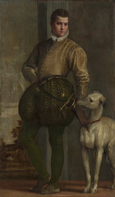 Gutt med en greyhound, muligens fra 1570-tallet. av Paolo Veronese