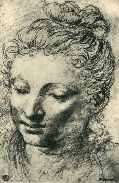 Hodet til en kvinne som ser ned, midten av 1500-tallet, 1943. av Paolo Veronese