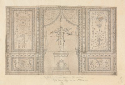 Statue av Amor i en veggnisje, sent på 1700-tallet. av Paolo Vincenzo Bonomini