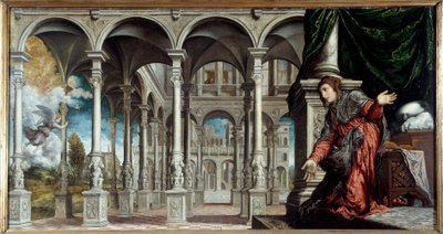 Kunngjøring. Maleri av Paris Bordon eller Bordone (1500-1571) av Paris Bordone
