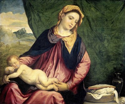 Madonna med sovende barn, mellom 1540 og 1560 av Paris Bordone