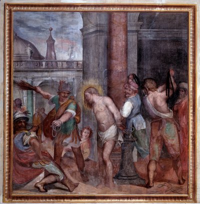 Kristi lidenskap, Jesu pisking (Fresco av Paris Nogari