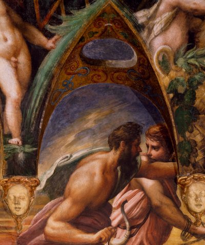 Actaeons følgesvenner, fra Myth of Diana and Actaeon av Parmigianino