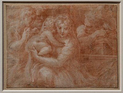 Hellig familie med to hellige av Parmigianino (1503 40)