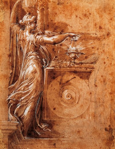 Studie av jomfruen for frittstående kirke, av Francesco Parmigianino (1503-1540) av Parmigianino
