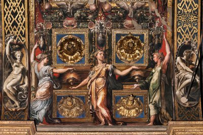 De tre vise jomfruer og tre tåpelige jomfruer, detalj av 3660863 av Parmigianino