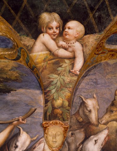 Vingeløse engler, fra Myth of Diana and Actaeon av Parmigianino