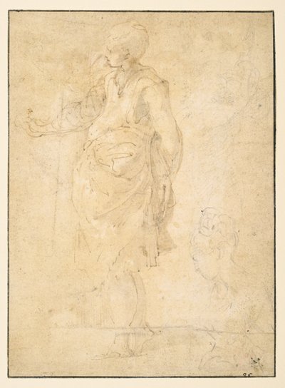 Påkledd kvinneskikkelse og et kvinnehode av Parmigianino