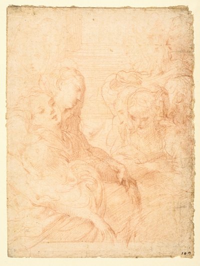 Gruppe kvinner (rekto) av Parmigianino