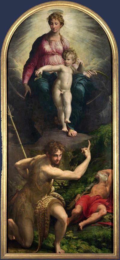 Madonna og barn med St. John og St. Jerome av Parmigianino