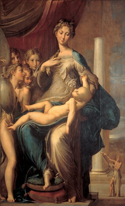 Madonna med lang hals (Madonna med lang hals), maleri av Girolamo Fra Mazzola dit PARMIGIANINO av Parmigianino
