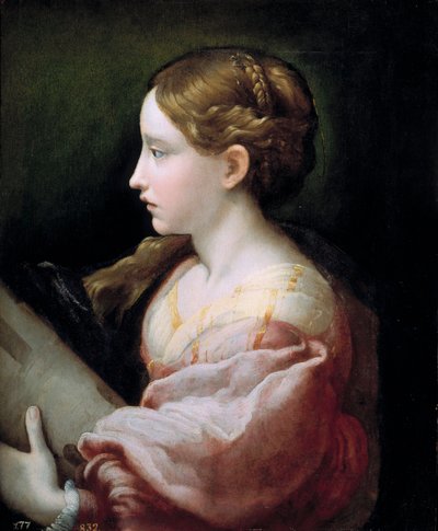 "" Sainte Barbe "" Peinture de Francesco Mazzola Il Parmigianino dit Le Parmesan (1503-1540) versus 1522 Museo del Prado, Madrid av Parmigianino