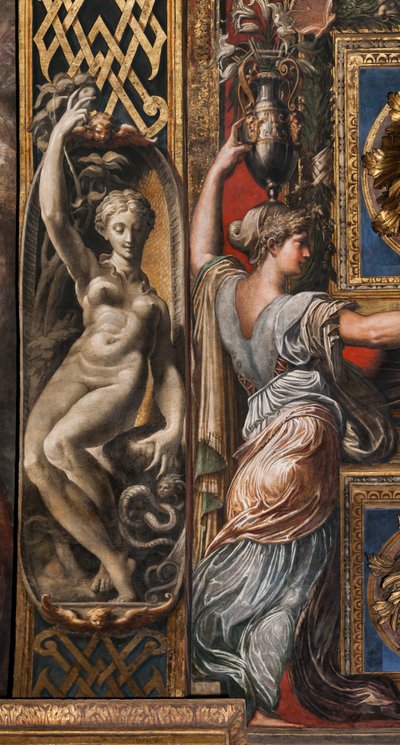 De tre kloke jomfruene og de tre tåpelige jomfruene, detalj av 3660863 av Parmigianino