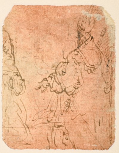 To knelende menn i religiøs drakt (verso) av Parmigianino
