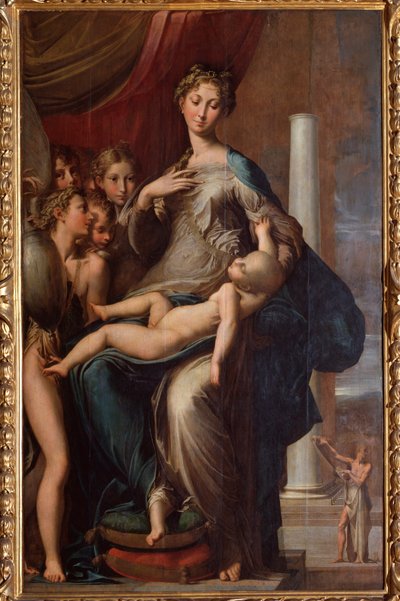Jomfru med lang hals - 1534 Olje på tre av Parmigianino