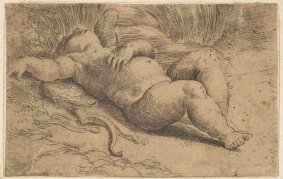 Cupid Sleeping, 1500-tallet. av Parmigianino