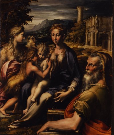 Madonna og barn med den hellige Madonna di San Zaccaria, ca. 1535 av Parmigianino
