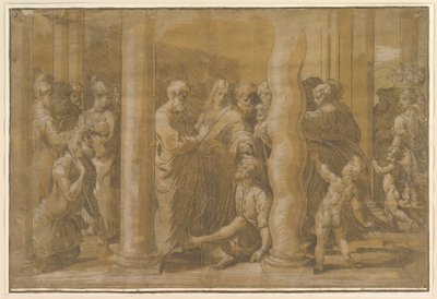 De hellige Peter og Johannes helbreder de syke, tidlig på 1500-tallet. av Parmigianino