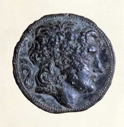 Mynt med bildet av Mithridate I (171 f.Kr. - 139 f.Kr.), kongen av parthierne. av Parthian School