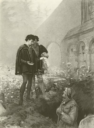 Hamlet and the Gravedigger (gravyr) av Pascal Adolphe Jean Dagnan Bouveret