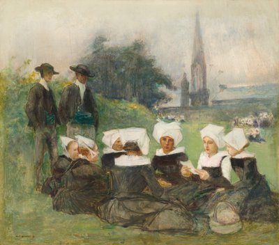 Studie for "Breton Women at a Pardon" av Pascal Adolphe Jean Dagnan Bouveret