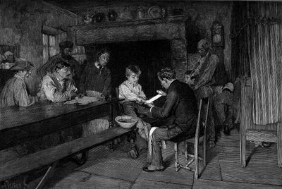 Ulykken (1879): en lege helbreder skaden på en ung bonde. Gravering etter maleriet av Pascal Dagnan-Bouveret (Dagnan Bouveret) (1852-1929). I "" The Illustrous World"" nr. 1208 av 22. mai av Pascal Adolphe Jean Dagnan Bouveret