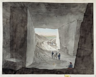 Egypt. Innvendig utsikt over et steinbrudd på fjellet Kattan av Pascal Xavier (after) Coste
