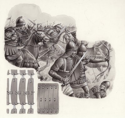 Armee des Kalifen von Persien im Mittelalter (Gouache auf Papier) von Pat (1907-95) Nicolle