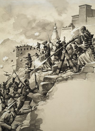 Letzter Angriff auf Tibet von Pat (1907-95) Nicolle