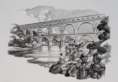 Römisches Aquädukt von Pat (1907-95) Nicolle