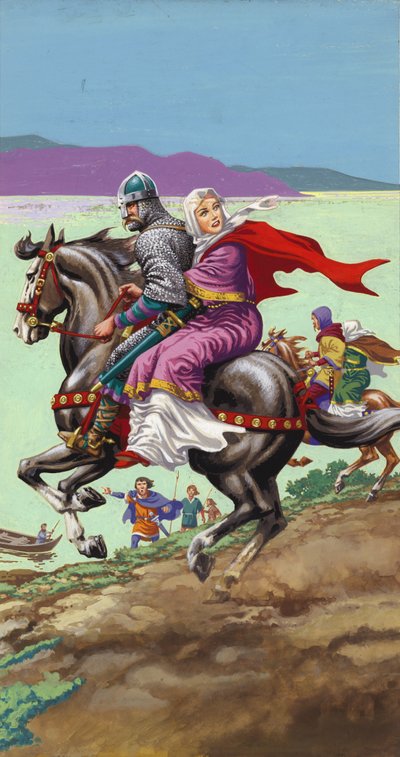 Sächsische Prinzessin Margaret entkommt mit ihrer Familie den Fängen von Wilhelm dem Eroberer von Pat (1907-95) Nicolle