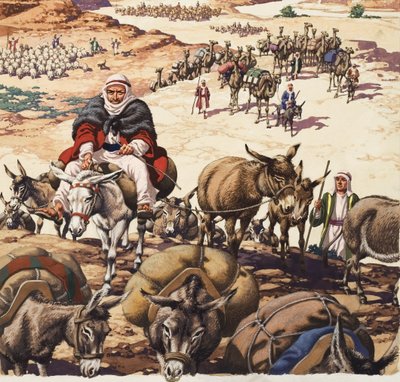 Die Rückkehr nach Kanaan, aus der Geschichte von Jakob von Pat (1907-95) Nicolle