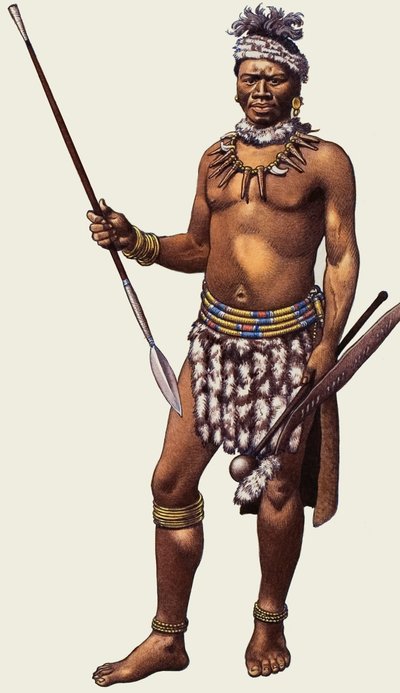 Zulu-Krieger von Pat (1907-95) Nicolle