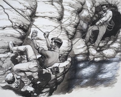 Kletternde Archäologen von Pat (1907-95) Nicolle