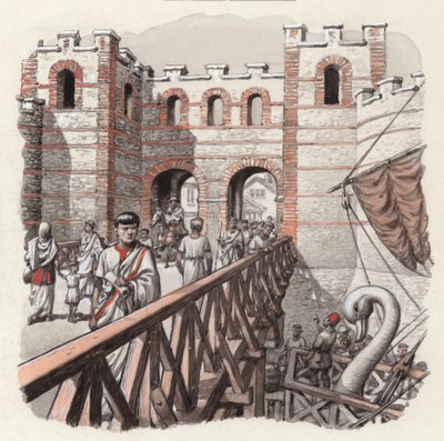 Das Nordende der London Bridge von Pat (1907-95) Nicolle