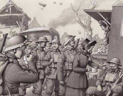 Frauen der Heilsarmee während des Ersten Weltkriegs von Pat (1907-95) Nicolle